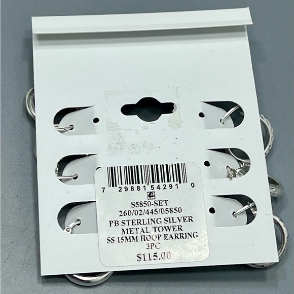 Giani Bernini Sterling Silver 3 Hoop Earrings Set - Picture 6 of 6